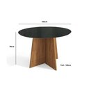 Ver imagem 3 de Mesa Multiuso Cozinha Lótus C/ Tampo Madeirado C/ Vidro 105x105cm Freijó/off White - Kappesberg