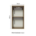 Ver imagem 4 de Armário de Cozinha Aéreo 35 cm 1 Porta Rustic/Branco Glamy Madesa