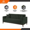 Sofa Liverpool 3 Lugares 195 Cm Base Madeira Talento Móveis Veludo Paris Verde - 3