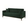 Sofa Liverpool 3 Lugares 195 Cm Base Madeira Talento Móveis Veludo Paris Verde - 1