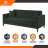 Sofa Liverpool 3 Lugares 195 Cm Base Madeira Talento Móveis Veludo Paris Verde - 2