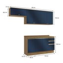Ver imagem 3 de Armário de Cozinha Completa 100% Mdf 240cm Nogueira/azul Profundo Celeste Kappesberg