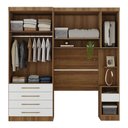 Ver imagem 2 de Quarto 4 Portas 5 Gavetas Cab St Paris Master Luciane Móveis Avelã Pf/branco Pf