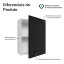 Ver imagem 3 de Armário Aéreo 50cm 1 Porta Branco/preto Agata Madesa