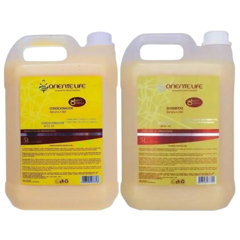 Kit Banana e Mel 1 Shampoo 1 Condicionador 5l Oriente Life