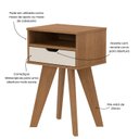 Ver imagem 5 de Mesa de Apoio com Gaveta Pés Retrô Vip Cinamomo /Off White
