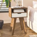 Ver imagem 1 de Mesa de Apoio com Gaveta Pés Retrô Vip Cinamomo /Off White