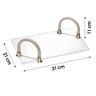 Bandeja de Acrílico Hara Kira com 2 Alças 31x21x11 Cm:alça Cor Marfim - 2