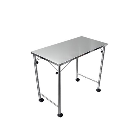 Mesa para Cadeira de Rodas Cadeirante Multiuso Ideal para Leitura Alimentação Inox com Rodízios