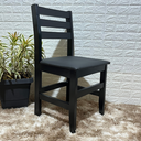 Ver imagem 3 de Cadeira Fixa Estofada de Madeira:preto