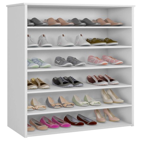 Sapateira Armário para Sapatos Laís 72cm MDP Branco Organizador Quarto