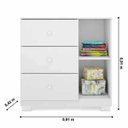 Ver imagem 2 de Quarto Infantil Completo Anne com Guarda-Roupa 4 Portas e Cômoda 1 Porta e 4 Gavetas e berço Branco