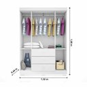 Ver imagem 3 de Quarto Infantil Completo Anne com Guarda-Roupa 4 Portas e Cômoda 1 Porta e 4 Gavetas e berço Branco