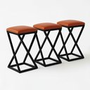 Ver imagem 1 de Kit 3 Banco Banqueta 80 Cm Alta Bancada Gourmet Bistrô Corino:caramelo