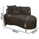 Ver imagem 4 de Sofá Orgânico Namoradeira 2 Lugares Feijão Thor 145cm Bouclê:marrom