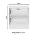 Ver imagem 4 de Balcão Madesa Lux 70 cm 2 Portas - Branco/Branco Veludo (Sem Tampo)