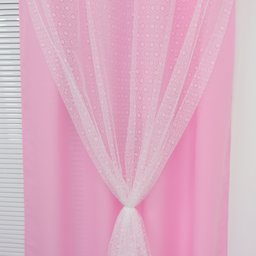 Cortina De Tecido Com Renda 3,00 X 2,30 Para Sala/quarto:Rosa - 3