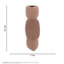 Ver imagem 3 de Vaso Decorativo de Cerâmica Marrom 21x7x7cm Enfeite Sala Mesa Estante Aparador