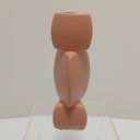 Ver mais imagens de Vaso Decorativo de Cerâmica Marrom 21x7x7cm Enfeite Sala Mesa Estante Aparador