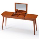 Ver imagem 2 de Escrivaninha Console com Espelho e Gavetas Estilo Retrô 160 cm Cor Castanho