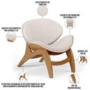 Ver imagem 7 de Kit 4 Poltronas Decorativa Orgânica Sala Living Kadosh L02 Linho Cru