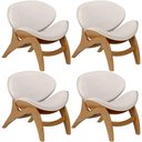 Ver imagem 1 de Kit 4 Poltronas Decorativa Orgânica Sala Living Kadosh L02 Linho Cru