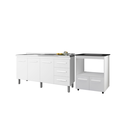 Ver imagem 2 de Balcão de Pia Diana 150cm Balcão Cooktop Elisa para 5 Bocas Cozinha Compacta Bancada Multiuso-moblis