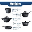 Ver mais imagens de Jogo 8 Panelas Caçarola Panelas Completo e Utensilios - Preto