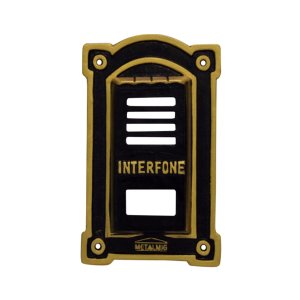 Protetor Interfone Dallas de Alumínio Fundido Ouro 4x10x19cm