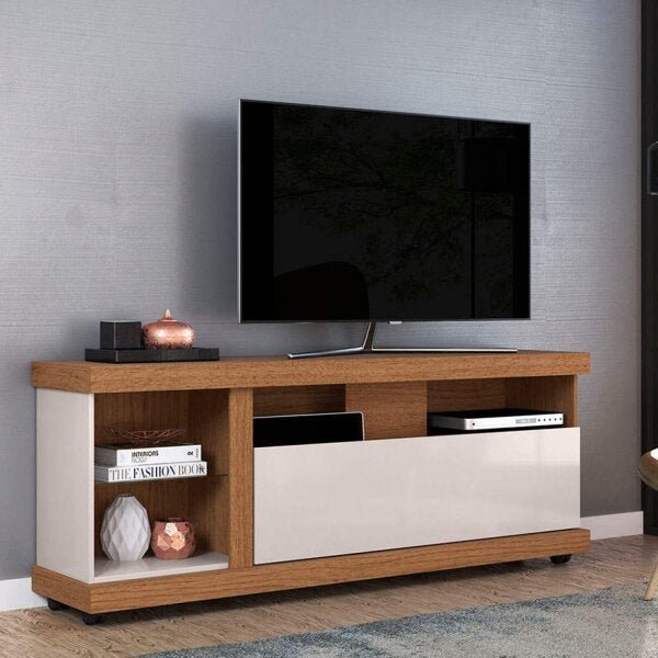 Rack Bancada para TV até 70 Polegadas 1 Porta 4 Nichos Ilhabela Colibri ...