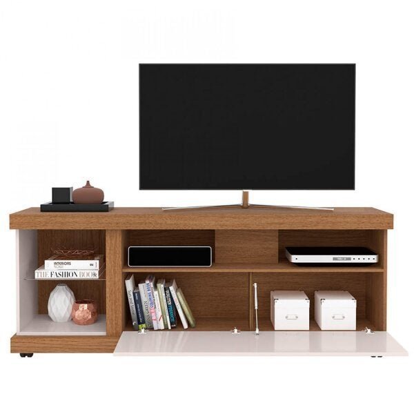 Rack Bancada para TV até 70 Polegadas 1 Porta 4 Nichos Ilhabela Colibri ...