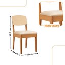 Ver imagem 4 de Mesa de Jantar Eloise 90cm Tampo Mdf 4 Cadeiras Moderna Veludo Creme/naturale