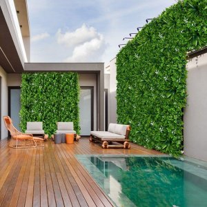Kit Placas de Jardim Vertical Artificial Luxo 5m² para Decoração Interna ou Externa com Proteção Uv