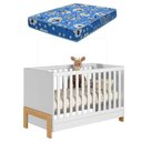 Ver imagem 1 de Berço Americano Mini Cama Fantasia 4300 Branco Acetinado com Colchão Tend Tudo - Qmovi