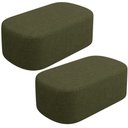 Ver imagem 1 de Kit 02 Puffs Decorativo Orgânico para Living Quarto 100cm Doha W01 Linho Verde- Lyam Decor
