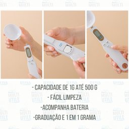 Kit Chef Colher Dosadora Balança e Moedor Tempero Elétrico - 3