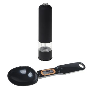 Kit Chef Colher Dosadora Balança e Moedor Tempero Elétrico