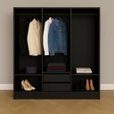 Ver imagem 1 de Closet Lisboa Evidencia Moveis 2 Gavetas e 2 Prateleiras - Evidencia Móveis - Black