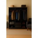 Ver imagem 2 de Closet Lisboa Evidencia Moveis 2 Gavetas e 2 Prateleiras - Evidencia Móveis - Black