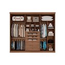 Ver imagem 4 de Guarda Roupa Casal 6 Portas e 6 Gavetas C/ Espelho Guarapari Avelã/off White - Panan