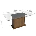 Ver imagem 4 de Conjunto Sala de Jantar Mesa Tampo de Vidro 6 Cadeiras Rustic/crema/bege Marrom Yolanda Madesa