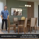 Ver imagem 5 de Conjunto Sala de Jantar Mesa Tampo de Vidro 6 Cadeiras Rustic/crema/bege Marrom Yolanda Madesa