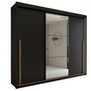 Ver imagem 4 de Guarda-roupa Casal Cardial 3 Portas 6 Gavetas com Espelho Preto - Panorama Móveis