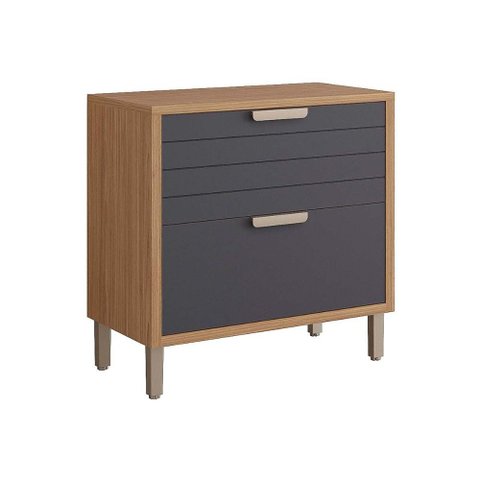 Módulo Cozinha Mgm Eloise Balcão C/1 Gaveta e 1 Porta Basculante Riscada C/tampo 80 Cm Freijo/