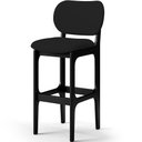 Ver imagem 3 de Kit 03 Banquetas Alta Para Cozinha Madeira Fixa Betta L02 Preto Facto Preto - Lyam Decor