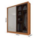 Ver imagem 2 de Guarda Roupa Casal Toledo 2 Portas 1 com Vidro Reflecta 3 Gavetas Cinamomo Fendi - Novo Horizonte