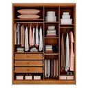 Ver imagem 3 de Guarda Roupa Casal Toledo 2 Portas 1 com Vidro Reflecta 3 Gavetas Cinamomo Fendi - Novo Horizonte