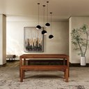 Ver imagem 4 de Mesa de Jantar 6 Lugares 180cm com 02 Bancos de Madeira Maciça Dunia F06 Rústico Escuro - Lyam