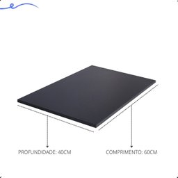 Kit 4 Prateleira Preta 60X40 Tampo Tabua Mdf  Organizadora Decoração Cozinha Quarto Banheiro Sala - 3
