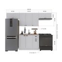 Ver imagem 4 de Armário de Cozinha Modulada Compacta Fidelitá Nara 100% MDF 4 Peças 280cm 10 Portas 2 Gavetas sem